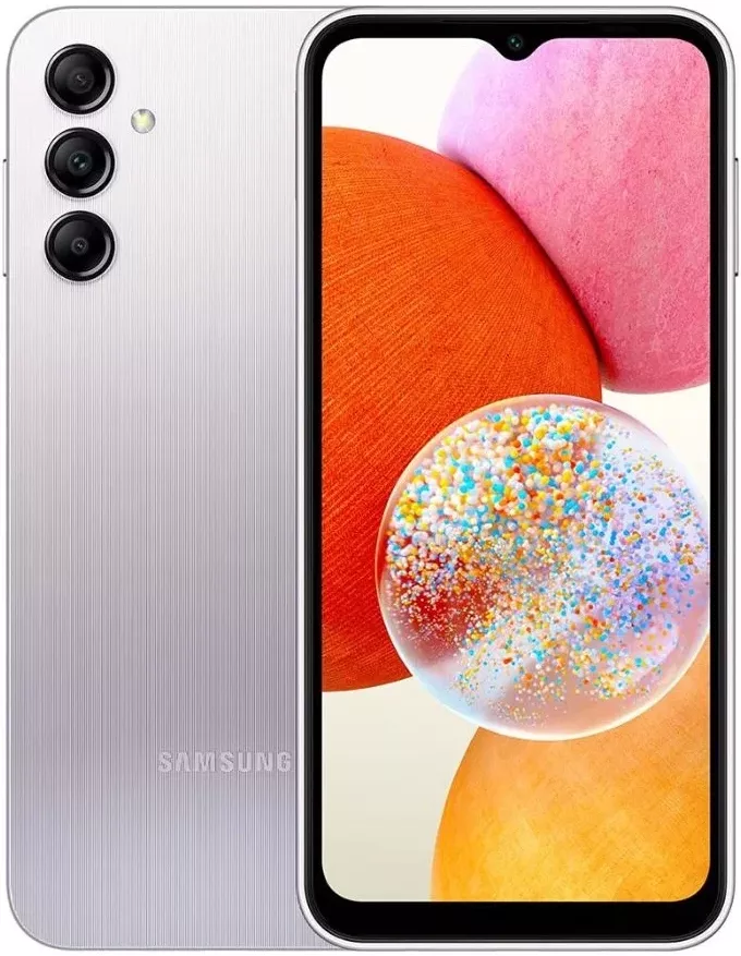 Смартфон Samsung A14 4/64 ГБ, Dual nano SIM, серебристый